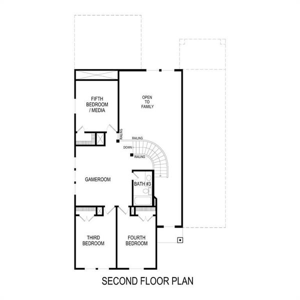 2D floor plan layout of this home in The Villages at Charleston, Glenn Heights, TX (Image 5).