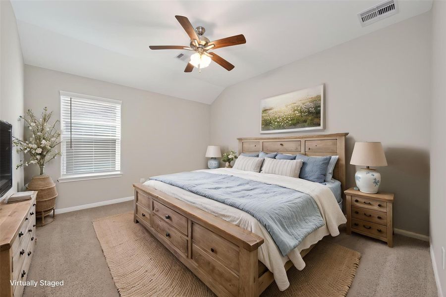 Main bedroom virtually staged.