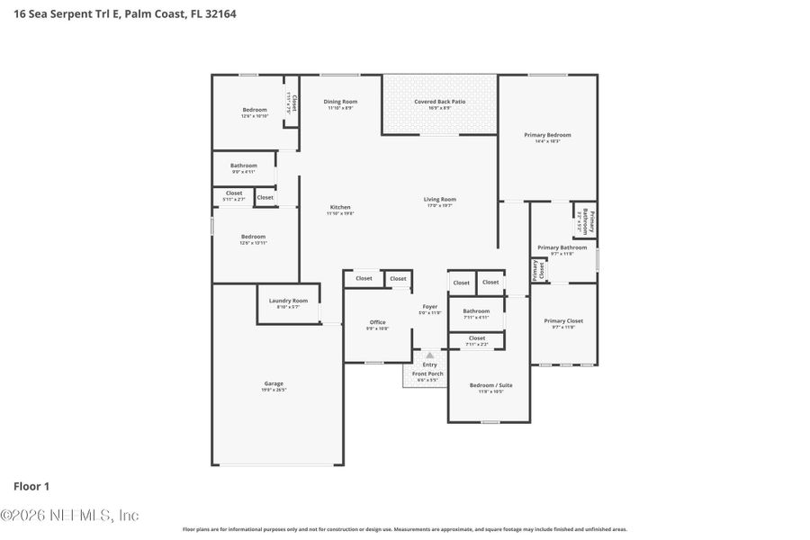 2D floor plan layout of this home in , Palm Coast, FL (Image 5).