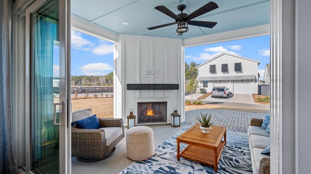 Exterior details and patio area of a home in Midtown at Nexton, Summerville (Image 3).