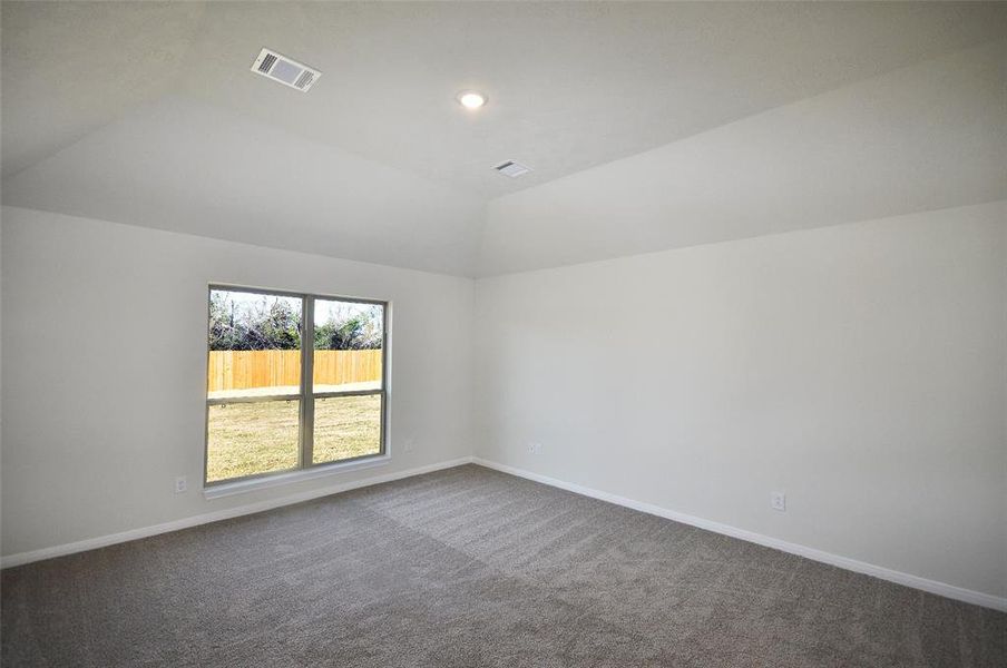 Master Bedroom with gambrel ceiling.