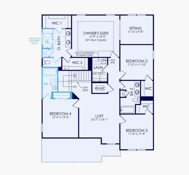 2D floor plan layout of this home in Hunters Creek, Flowery Branch, GA (Image 5).