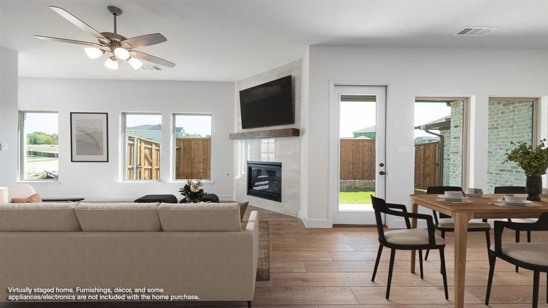 Furnished interior view inside a new home in The Heights At Uptown Celina 45', Celina (Image 12). Furnished interior view inside a new home in The Heights At Uptown Celina 45', Celina (Image 12).