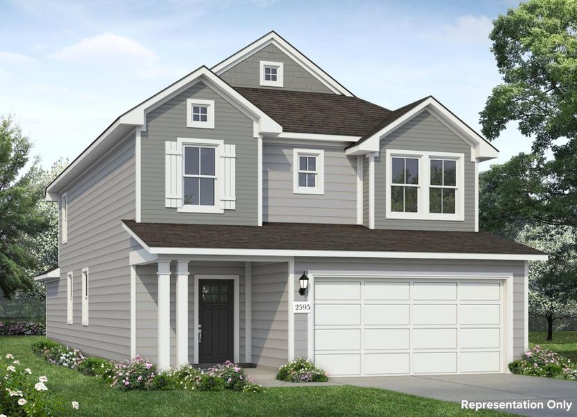 Front exterior of a new home in Heritage Mill, Hutto, TX, highlighting curb appeal (Image 1). Front exterior of a new home in Heritage Mill, Hutto, TX, highlighting curb appeal (Image 1).