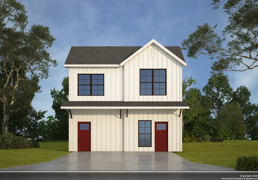 Front exterior of a new home in Magnolia Village, San Antonio, TX, highlighting curb appeal (Image 5).