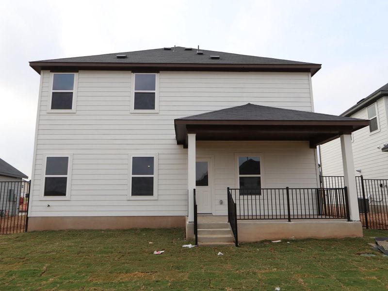 Exterior details and patio area of a home in Cascades at Onion Creek, Austin (Image 2). Exterior details and patio area of a home in Cascades at Onion Creek, Austin (Image 2).