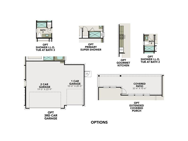 2D floor plan layout for the The Philip A with 3-Car Garage by Davidson Homes LLC in Lago Mar, Texas City, TX (Image 5).