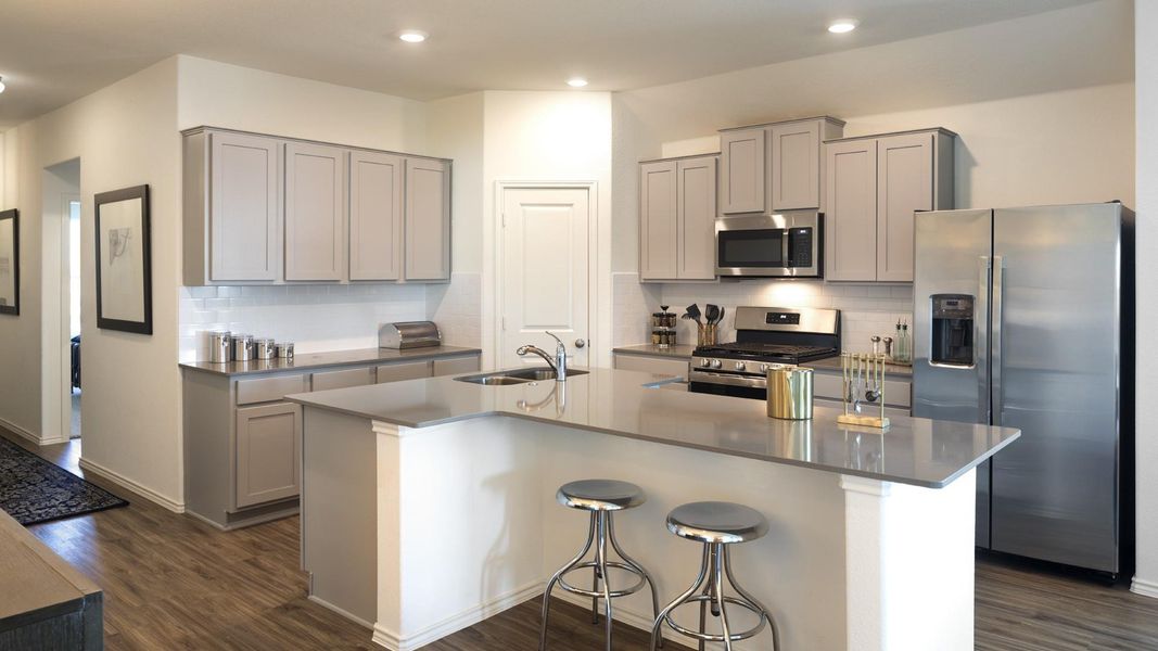 Furnished interior view inside a new home in Plum Creek North: Claremont Collection, Kyle (Image 12).