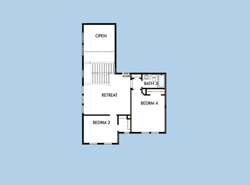 2D floor plan layout for the The Denbrook by David Weekley Homes in Heritage Green – The Signature Collection, Columbia, TN (Image 3). 2D floor plan layout for the The Denbrook by David Weekley Homes in Heritage Green – The Signature Collection, Columbia, TN (Image 3).