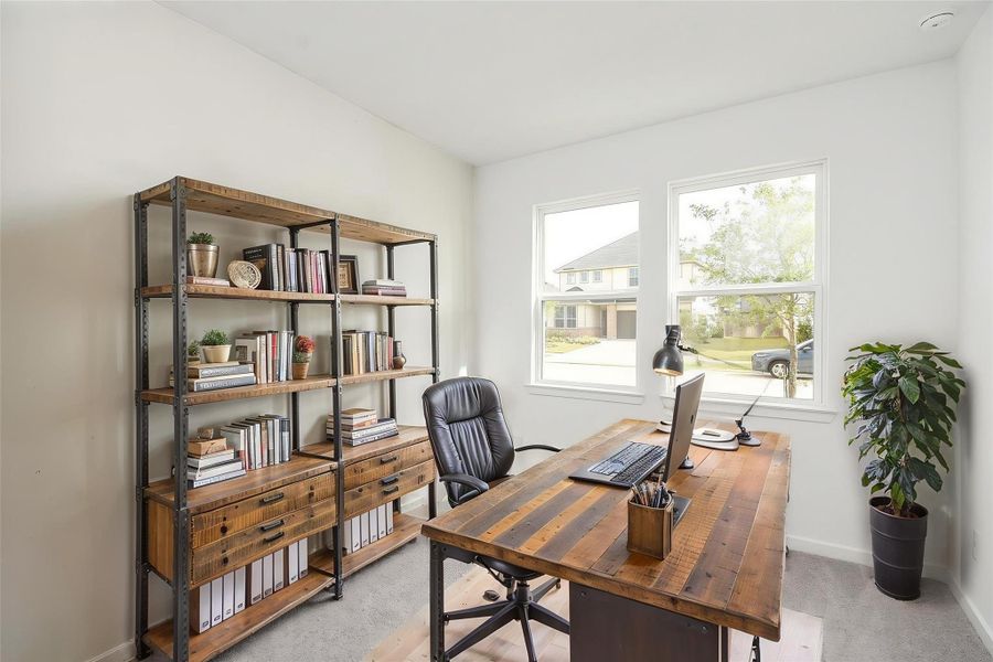 VIRTUALLY STAGED BEDROOM 2 AS A HOME OFFICE