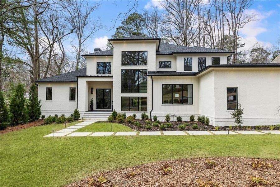 Front exterior of a new home in , Sandy Springs, GA, highlighting curb appeal (Image 2). Front exterior of a new home in , Sandy Springs, GA, highlighting curb appeal (Image 2).