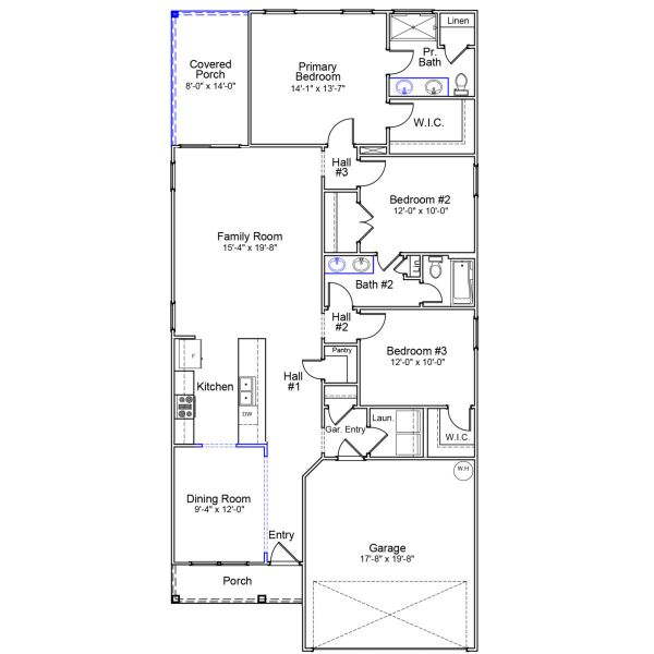 2D floor plan layout of this home in River Tide Farms, Bolivia, NC (Image 3).