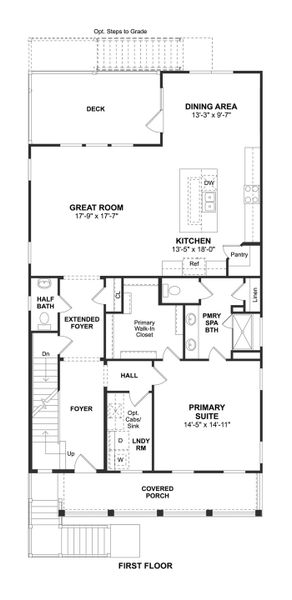 2D floor plan layout for the Hamlin by K. Hovnanian® Homes in Liberty Hill Farm, Mount Pleasant, SC (Image 5).