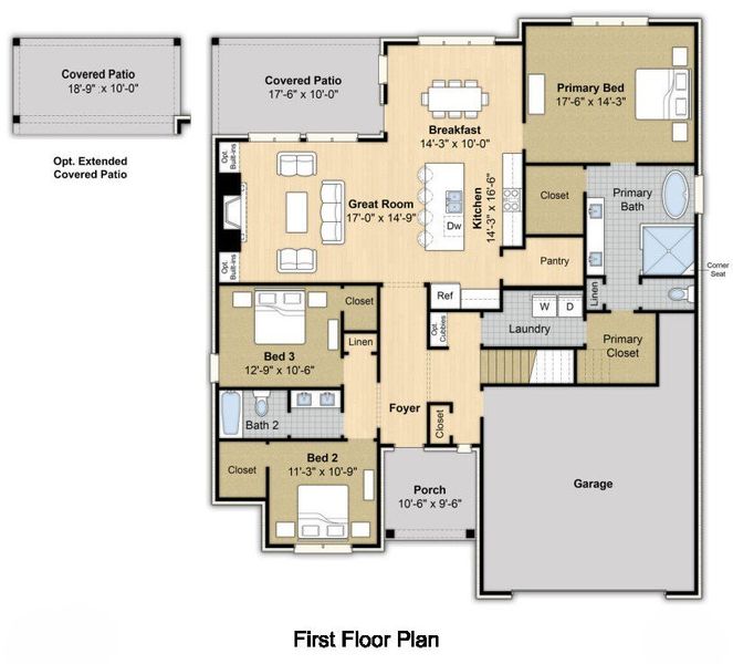 2D floor plan layout for the Elmsgate by Grant & Co in White Oak, Arlington, TN (Image 3). 2D floor plan layout for the Elmsgate by Grant & Co in White Oak, Arlington, TN (Image 3).