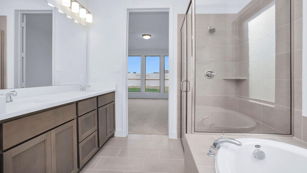 Furnished interior view inside a new home in Amira 45', Tomball (Image 2). Furnished interior view inside a new home in Amira 45', Tomball (Image 2).