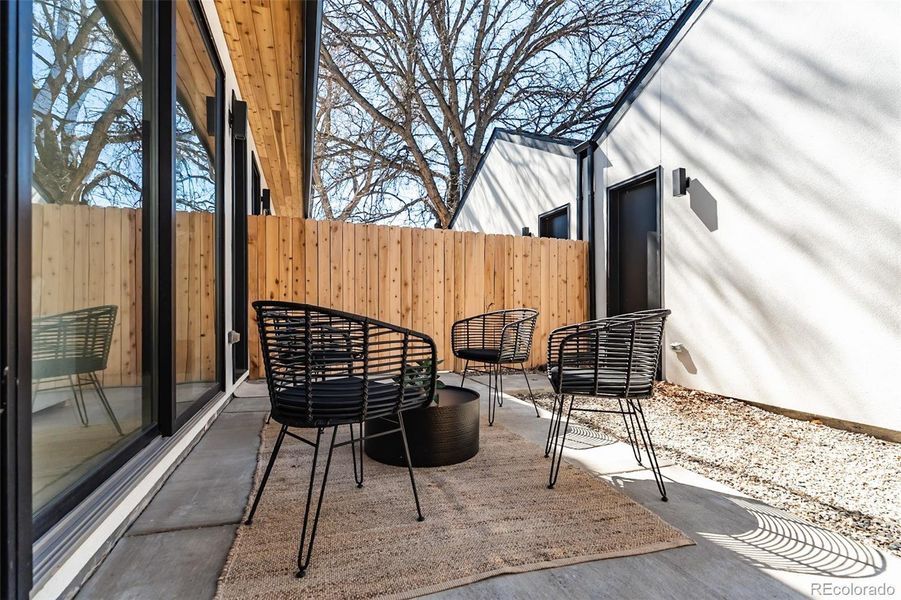 Exterior details and patio area of a home in , Englewood (Image 3).