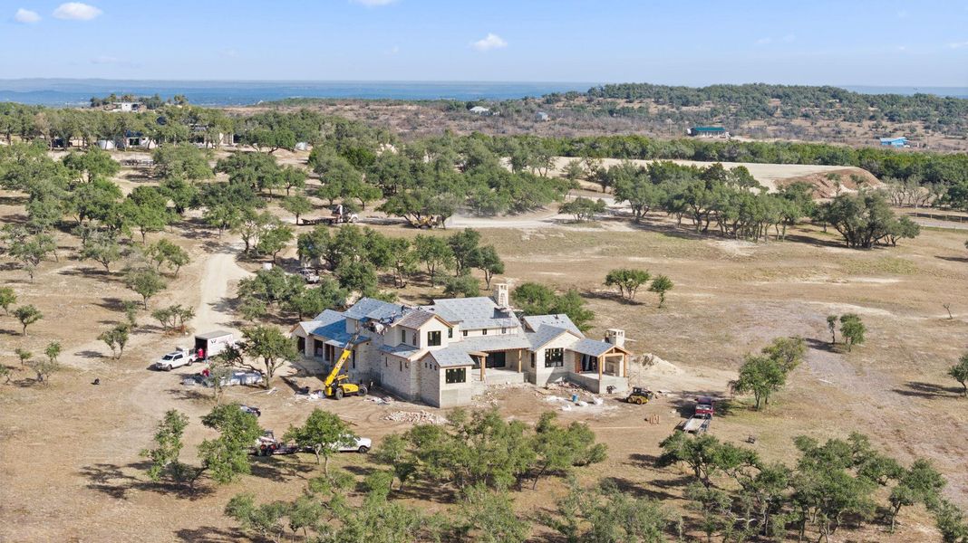 Aerial view of sparsely populated area Aerial view of sparsely populated area