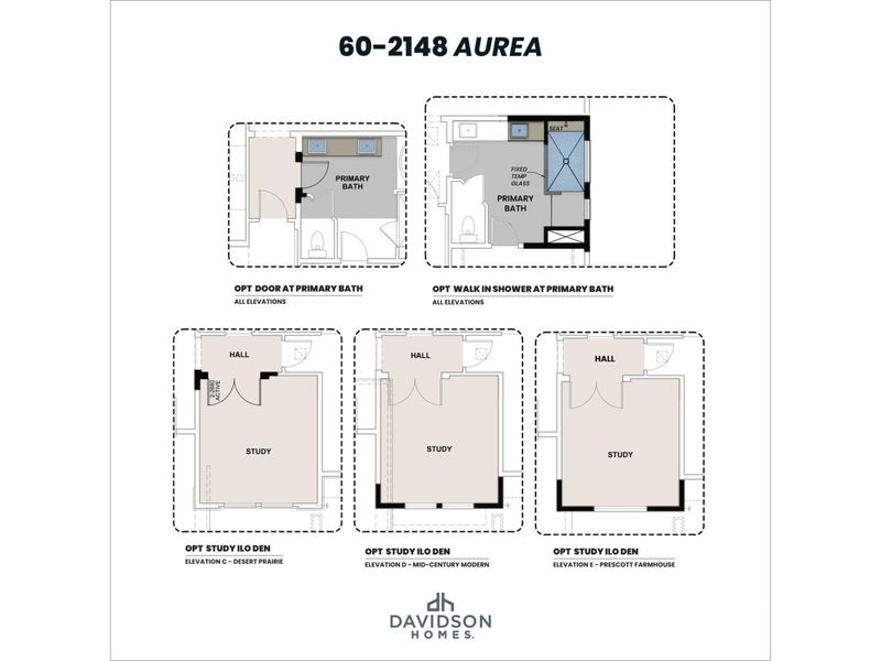 2D floor plan layout for the The Aurea C by Davidson Homes LLC in Hidden Hills, Prescott, AZ (Image 4).