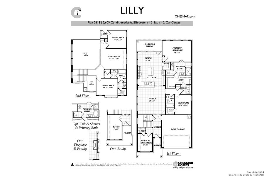 2D floor plan layout of this home in Hunters Ranch, San Antonio, TX (Image 3).