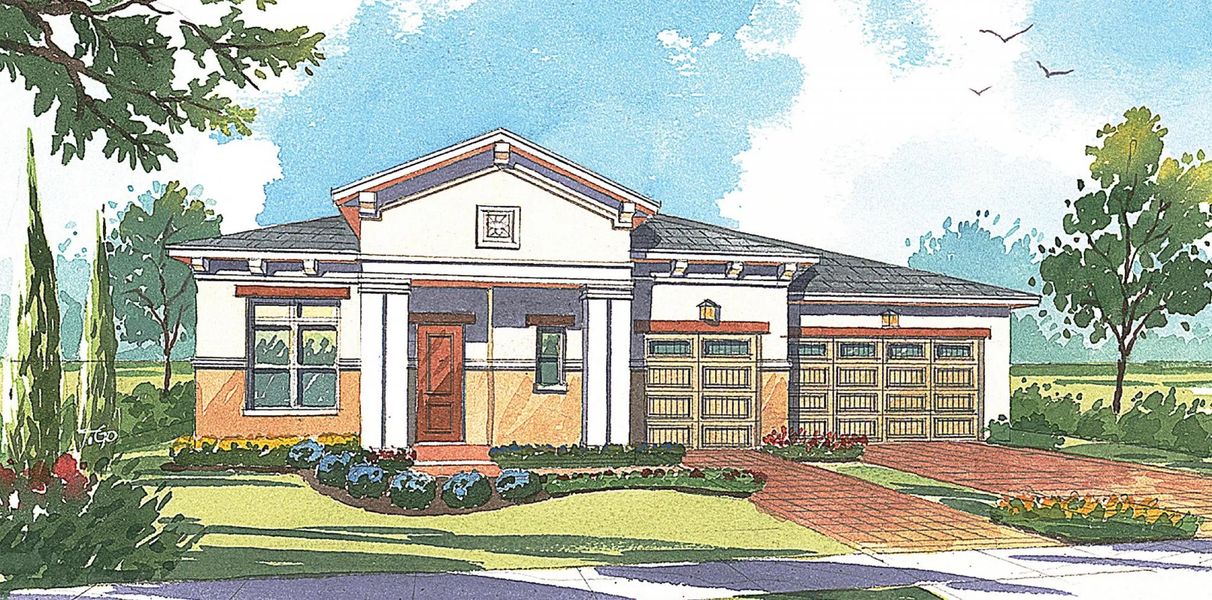 Representative exterior photo of a completed home built from the Sanibel by Jones Homes USA in Twin Lakes, St. Cloud, FL (Image 4).