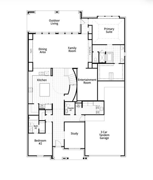 2D floor plan layout for the Royston by Highland Homes in Hallie's Cove, Schertz, TX (Image 18).