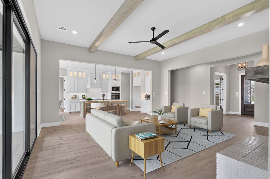 Representative furnished interior of a home built from the The McKinney by Kenmark Homes in Cotten Creek, Azle (Image 4). Representative furnished interior of a home built from the The McKinney by Kenmark Homes in Cotten Creek, Azle (Image 4).