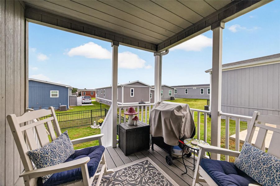 Exterior details and patio area of a home in , Willis (Image 25).