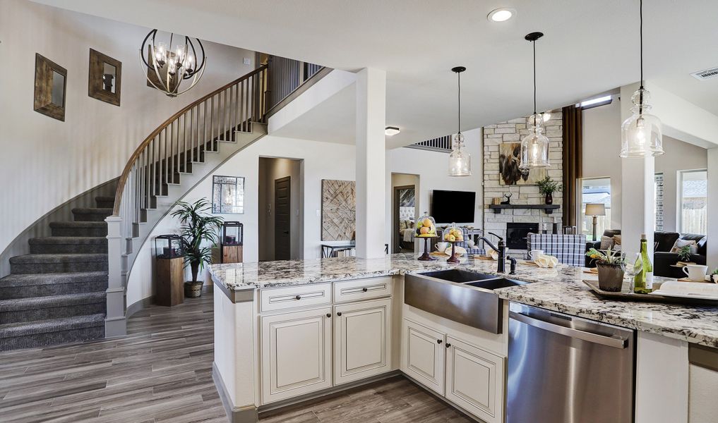 Kitchen overlooks great room