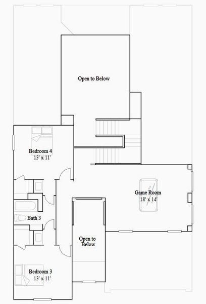 2D floor plan layout of this home in The Preserve at Rosenberg: Richmond Collection, Rosenberg, TX (Image 3).