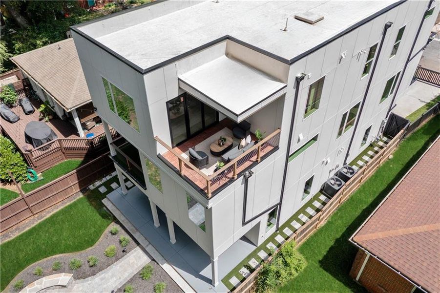 Exterior details and patio area of a home in , Atlanta (Image 4). Exterior details and patio area of a home in , Atlanta (Image 4).