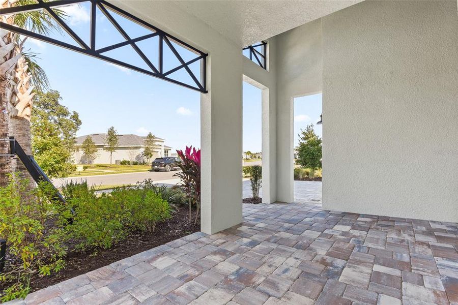 Exterior details and patio area of a home in The Reserve at Victoria, Deland (Image 27). Exterior details and patio area of a home in The Reserve at Victoria, Deland (Image 27).