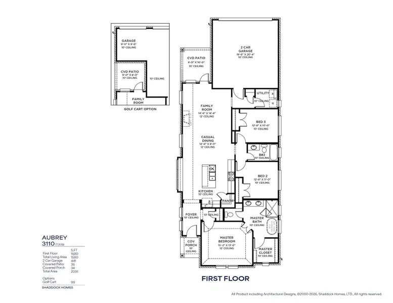 2D floor plan layout of this home in Cottages of Celina, Celina, TX (Image 2). 2D floor plan layout of this home in Cottages of Celina, Celina, TX (Image 2).