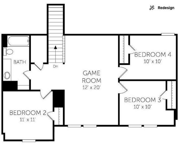 2D floor plan layout of this home in Windcress, Cove, TX (Image 3).