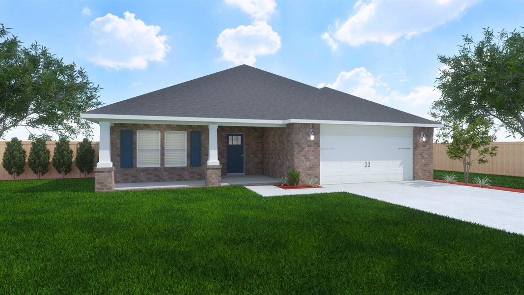 Representative exterior photo of a completed home built from the Ruby by Herbst Homes in Walther Reserve, Milton, FL (Image 24).