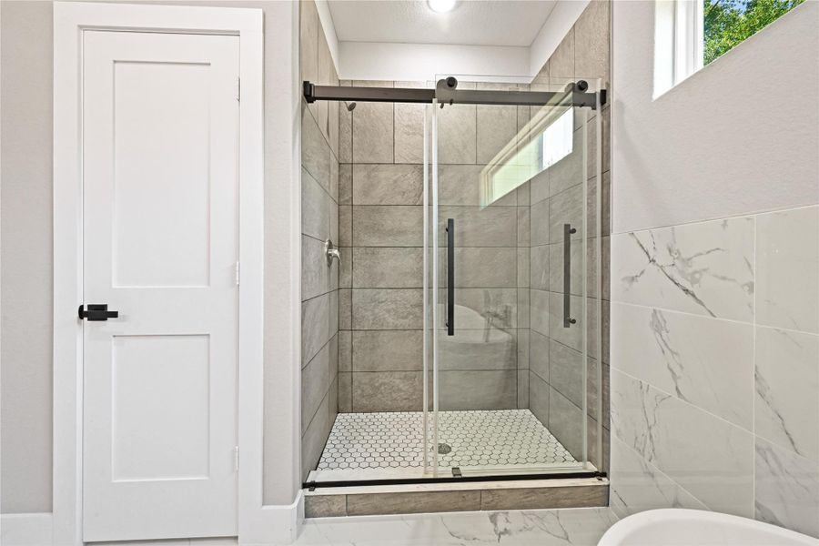 frameless shower door included