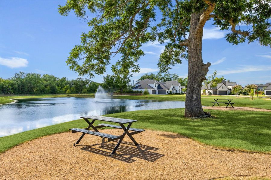 Lakeside picnic spots offer a quiet place to unwind, framed by mature trees and open green space. Water views and a nearby fountain create a relaxed setting for morning coffee or sunset gatherings. Lakeside picnic spots offer a quiet place to unwind, framed by mature trees and open green space. Water views and a nearby fountain create a relaxed setting for morning coffee or sunset gatherings.