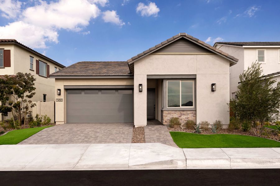 Representative exterior photo of a completed home built from the Granite Plan 3505 by Tri Pointe Homes in Waterston Central, Gilbert, AZ (Image 22).