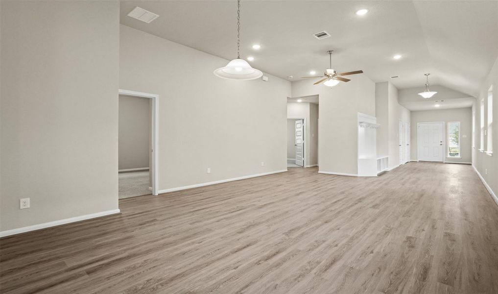 Bright and airy great room and dining room (*Photo not of actual home and used for illustration purposes only.) Bright and airy great room and dining room (*Photo not of actual home and used for illustration purposes only.)