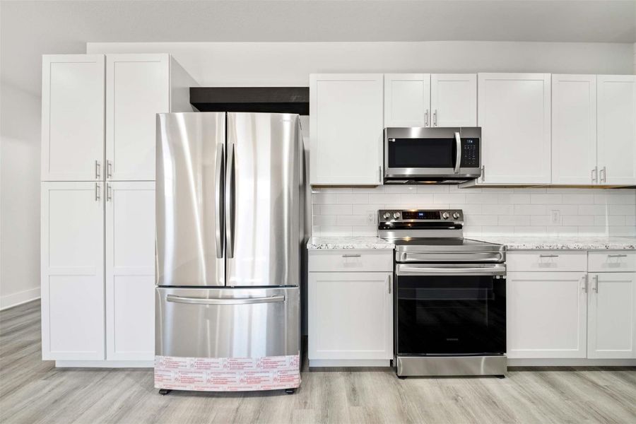 Pantry closet next to refrigerator, also included in sale.