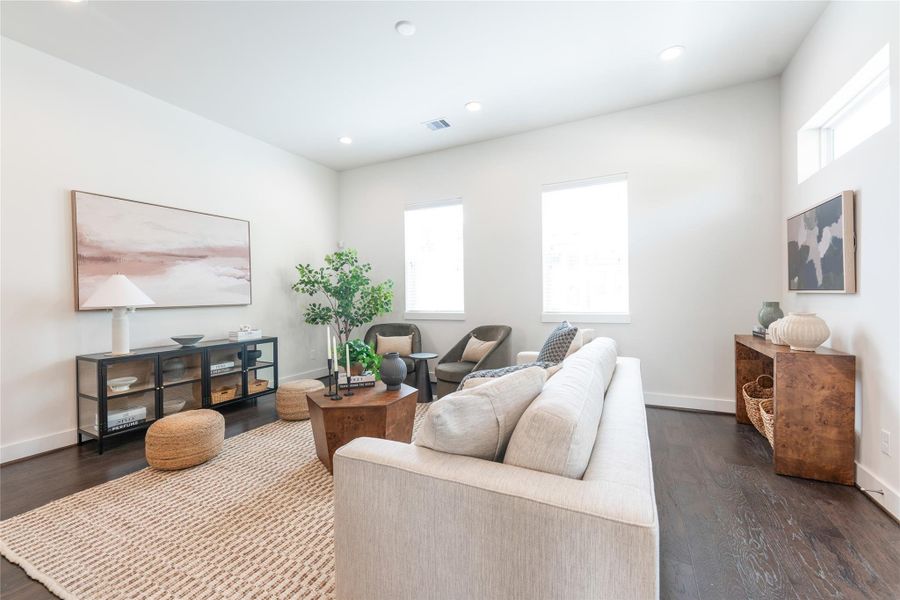 Living room filled with natural light