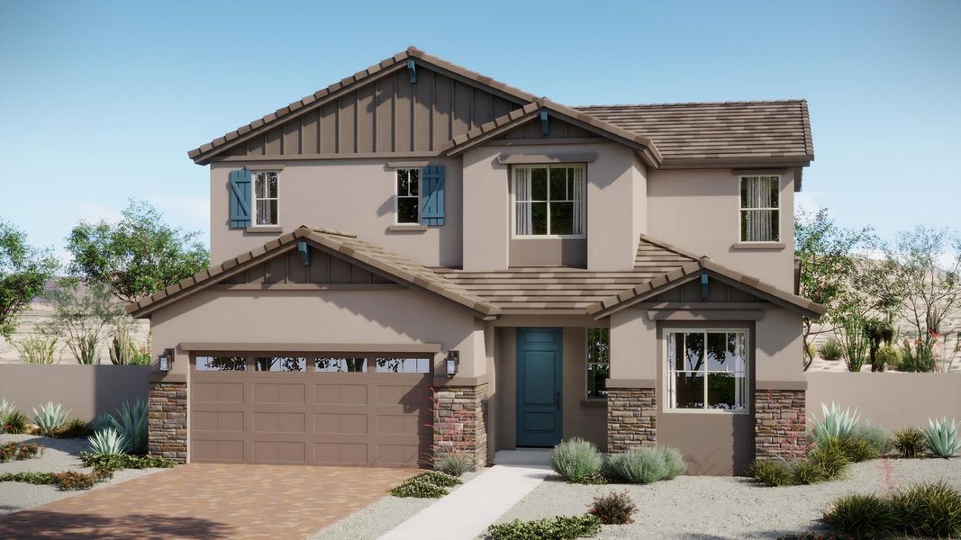 Craftsman Elevation | Monument | Trovita at Citrus Park New Homes in Goodyear, AZ by Landsea Homes