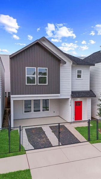 Front exterior of a new home in , Houston, TX, highlighting curb appeal (Image 28). Front exterior of a new home in , Houston, TX, highlighting curb appeal (Image 28).