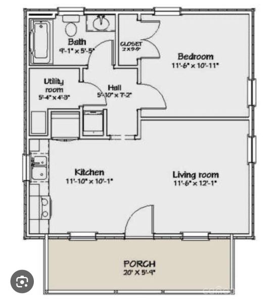 2D floor plan layout of this home in , Old Fort, NC (Image 1).
