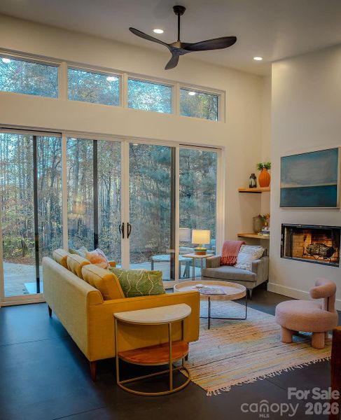 Large windows and sliding doors