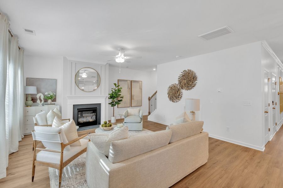 Representative furnished interior of a home built from the Benton II by Great Southern Homes in Springwood Grove, Central (Image 42).