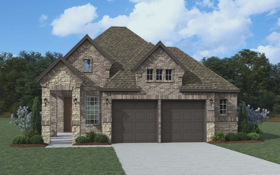 Representative exterior photo of a completed home built from the Tucson by Chesmar Homes in Heartland 40's, Heartland, TX (Image 12).