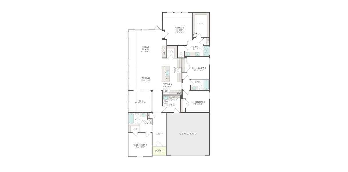 2D floor plan layout for the Savannah by Tri Pointe Homes in LaPrelle, Haslet, TX (Image 4).