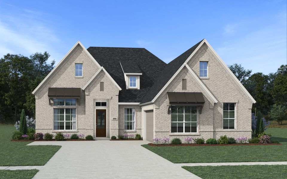 Representative exterior photo of a completed home built from the Sicily 60/65’s by Chesmar Homes in Prominence – Now Selling, San Antonio, TX (Image 6).
