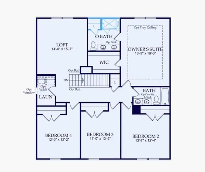 2D floor plan layout of this home in Berkeley Mill, Cumming, GA (Image 3).
