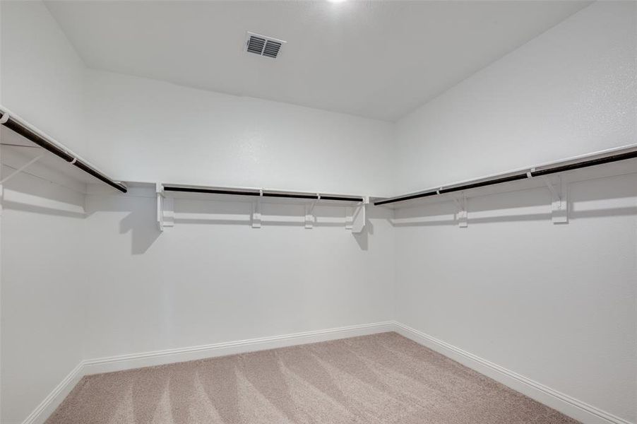 Walk in closet with carpet floors Walk in closet with carpet floors